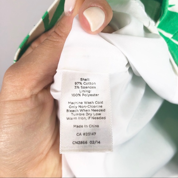 Talbots Green Palm Leaf Skirt Size 2 - Picture 7 of 7